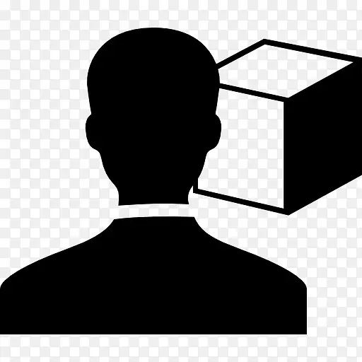 人用一个立方体3D打印图标