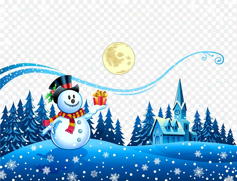手拿礼物的雪人
