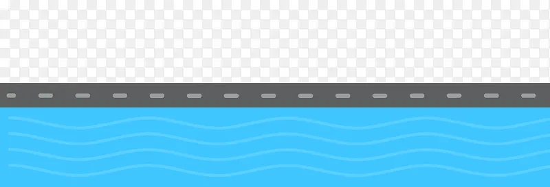 矢量卡通简洁扁平化海面道路