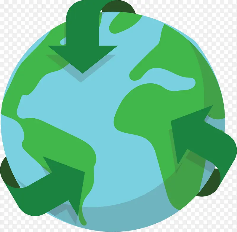 绿色循环箭头地球