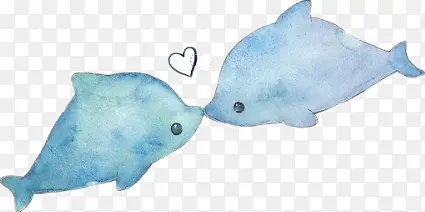 接吻的蓝色鲸鱼