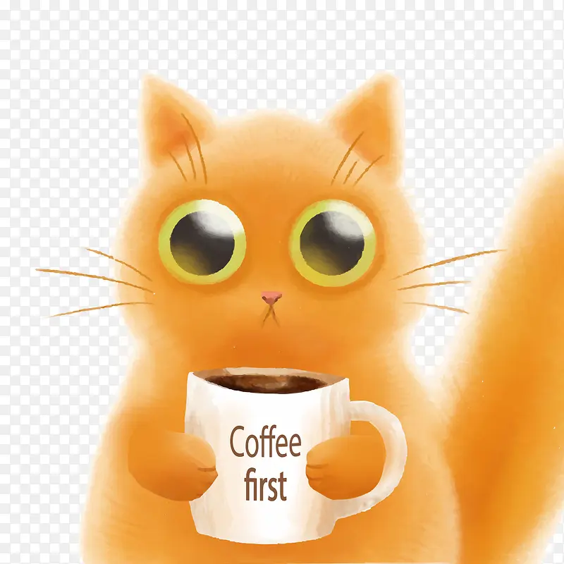 矢量咖啡猫