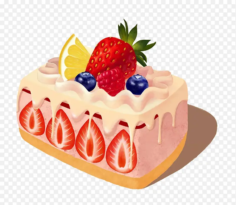 一块可口的水果蛋糕