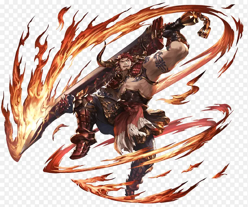 霸气长刀牛角战士