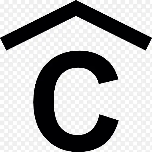 大写字母C与雪佛龙箭头上图标