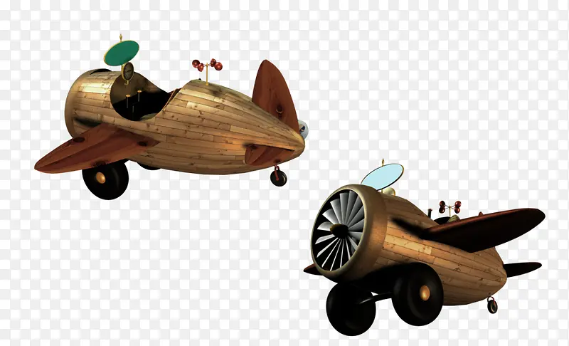 卡通可爱木质飞机