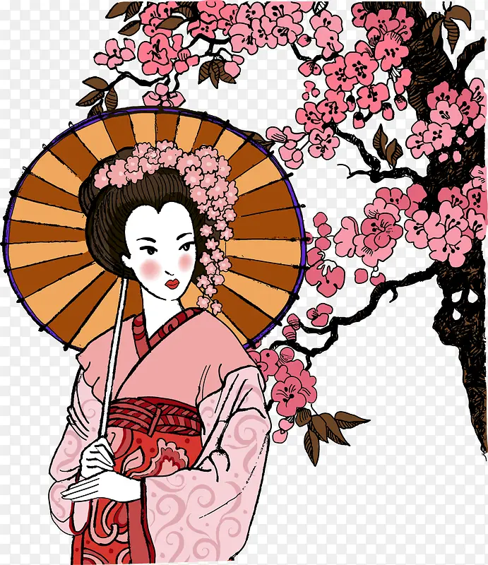 撑伞日本女性