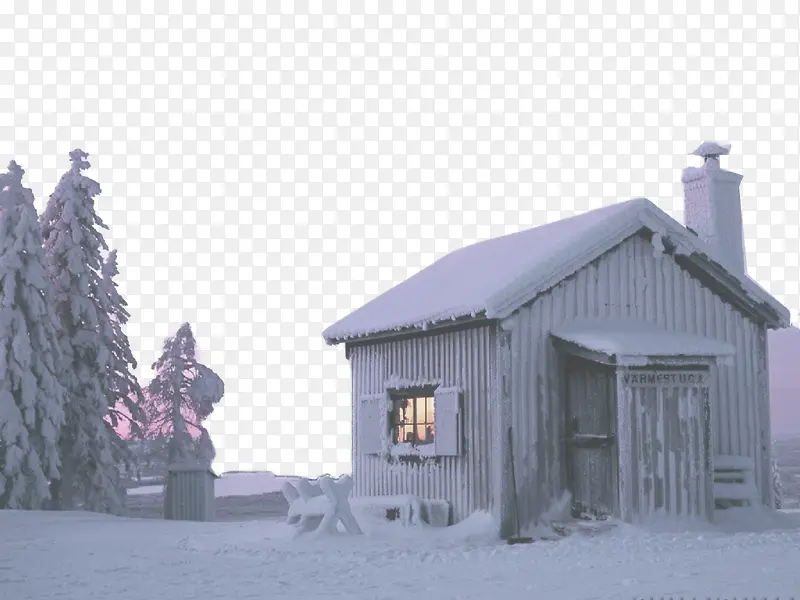 雪中的温馨小屋