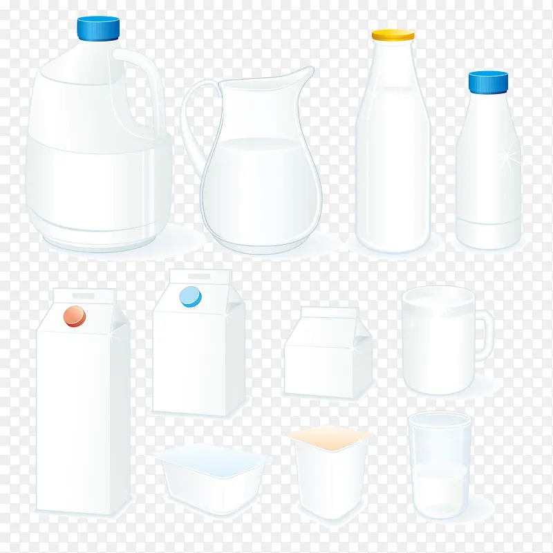 盛牛奶容器设计矢量素材