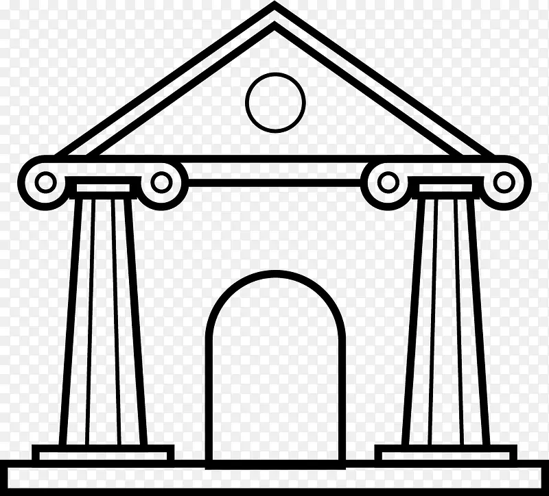 希腊建筑线稿