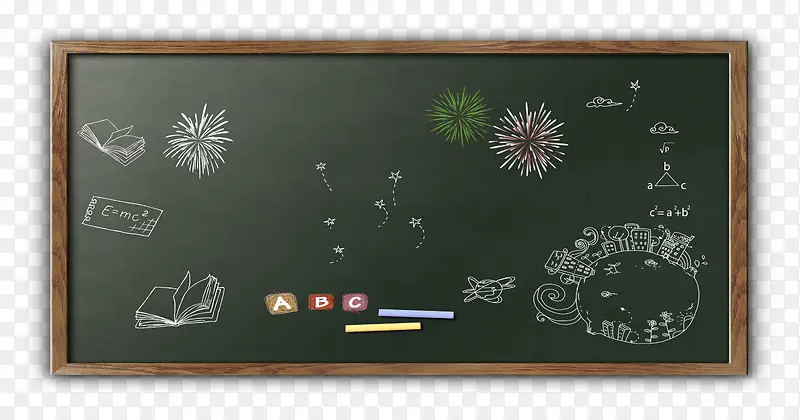 黑板烟花粉笔