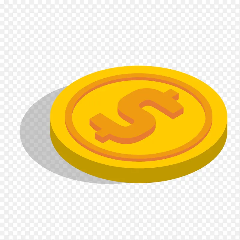 卡通立体的金币设计矢量图