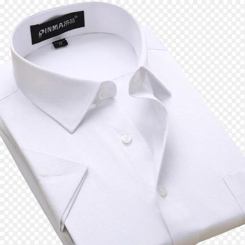白色圆领时尚简约职业化衬衫