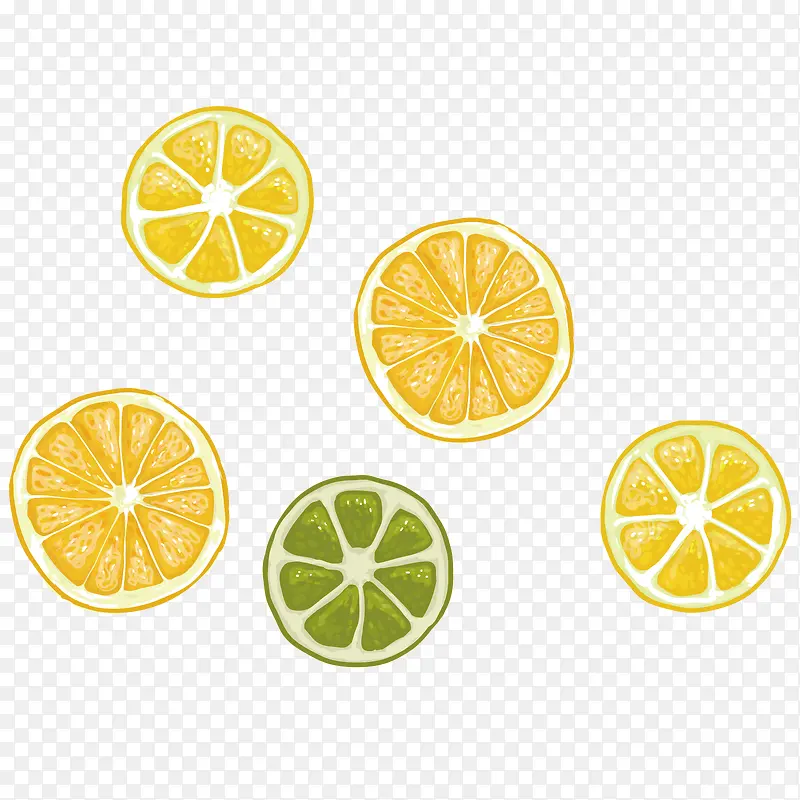 清新水果柠檬手绘底纹装饰
