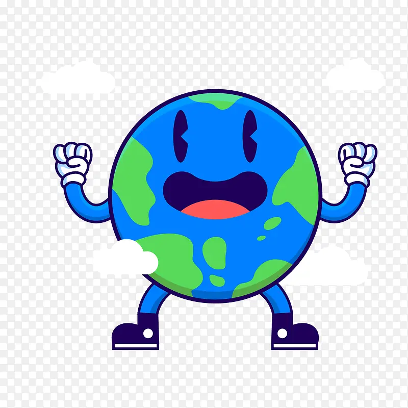 卡通地球世界环境日矢量图