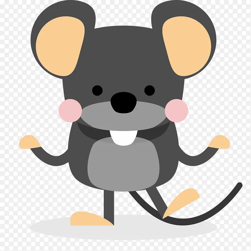 卡通可爱的灰色老鼠设计