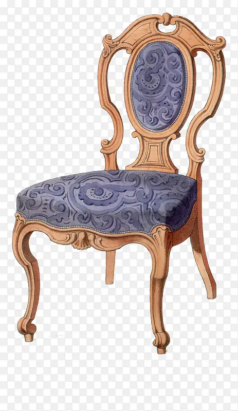 手绘复古装饰欧洲椅子