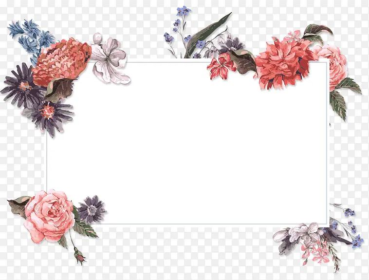 花朵围绕的文案背景框