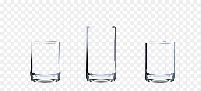 三支空的玻璃杯