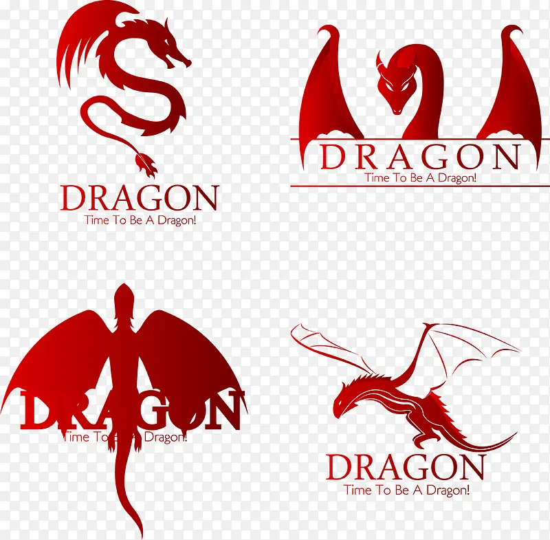 时尚精美红色的龙logo矢量图PNG图片素材下载_图片编号ylvnjwlr-免抠素材网
