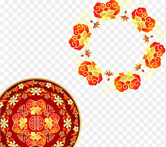 花纹盒子矢量图