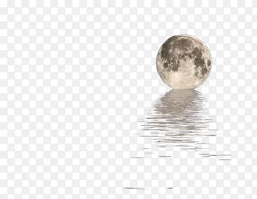高清摄影创意合成在水上的月亮