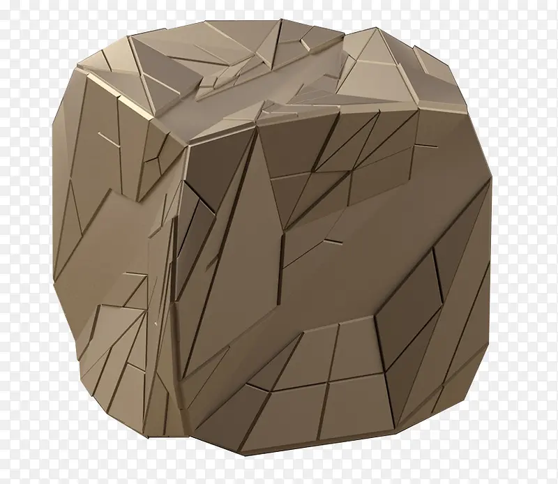 切割质感金属立方体块