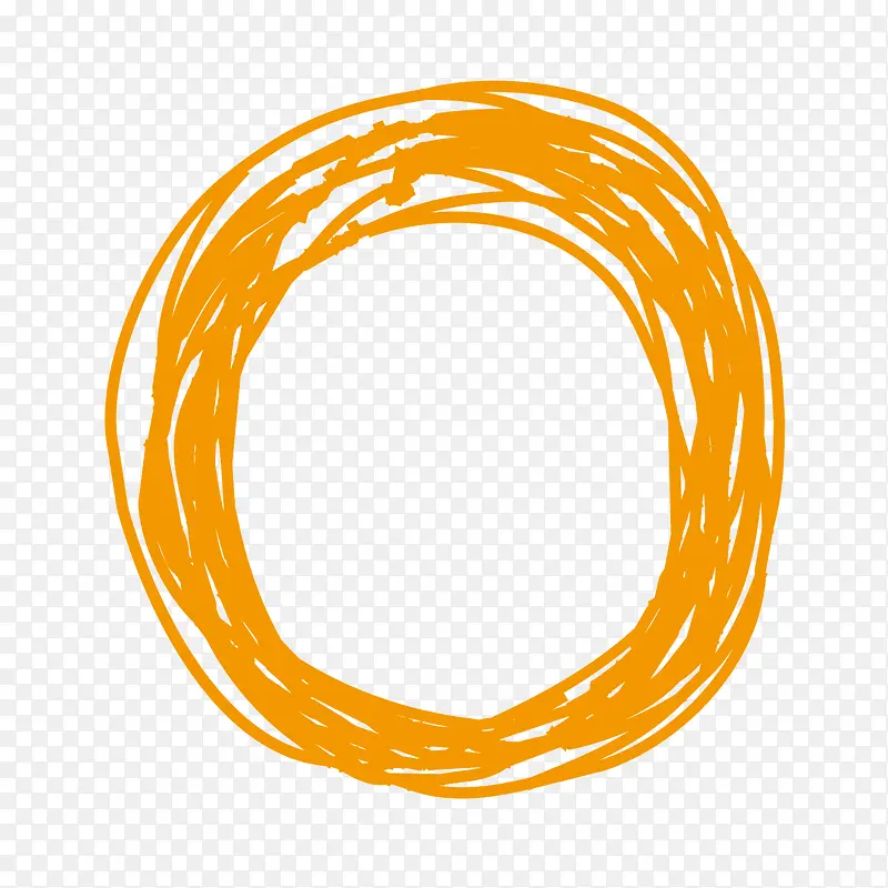 矢量黄色手绘圆圈