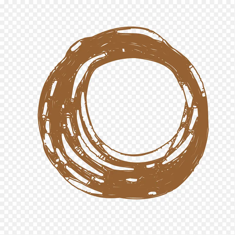矢量棕色手绘圆圈