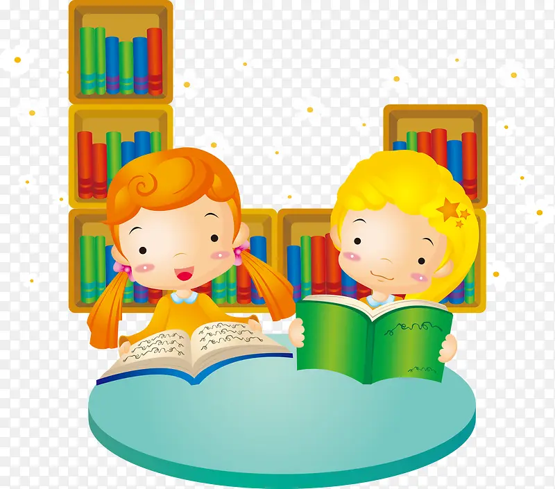 书房里面看书的儿童