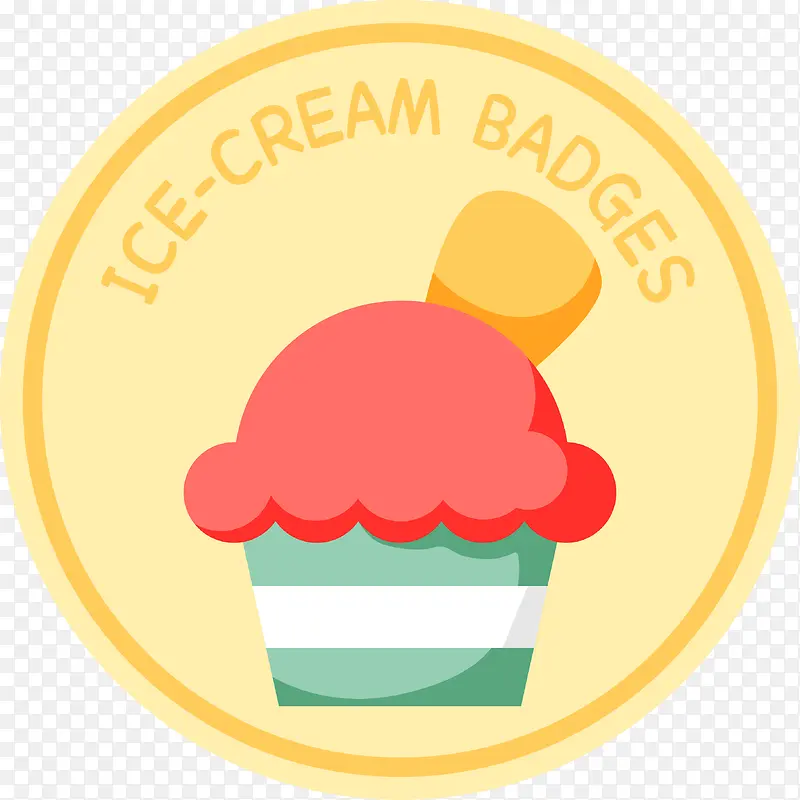 圆形冰淇淋甜品标签
