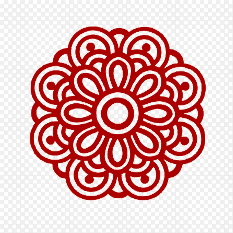 中国红圆形边框