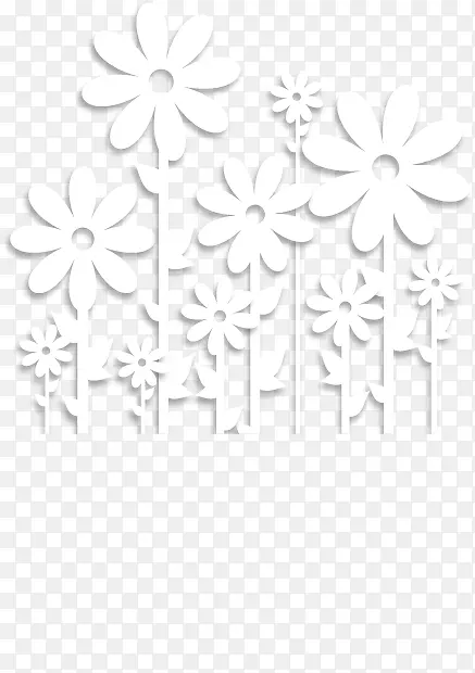 白色剪纸花