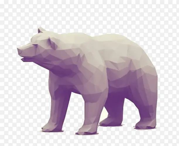 北极熊动物不规则图形紫色