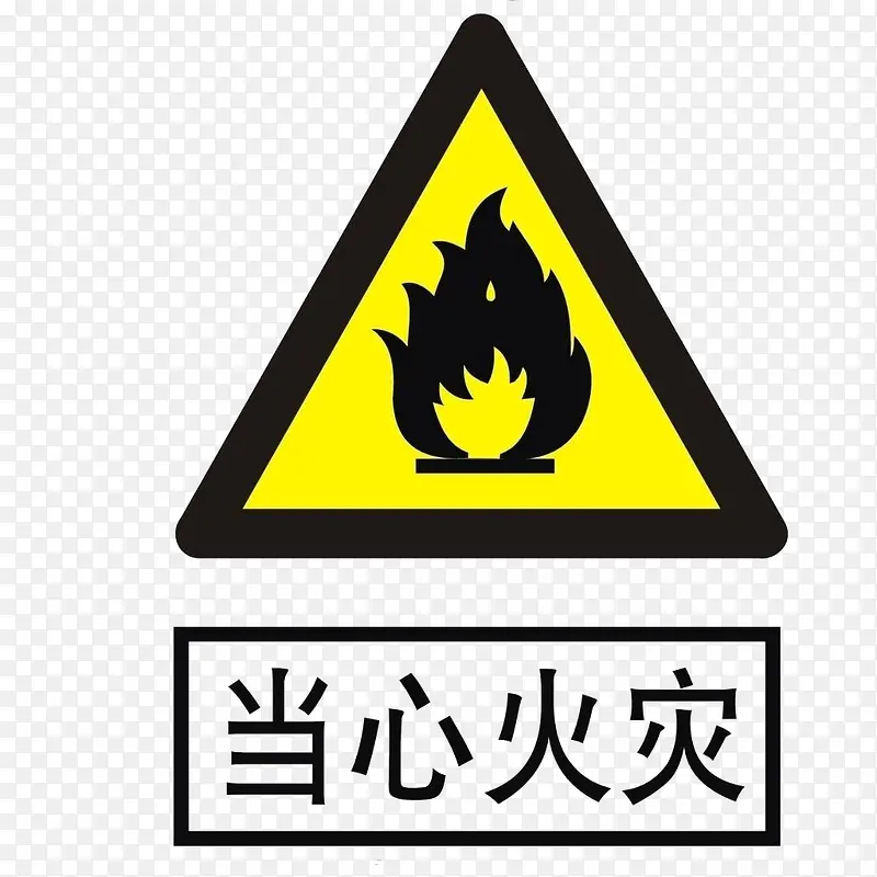 免抠当心火灾安全防范标志