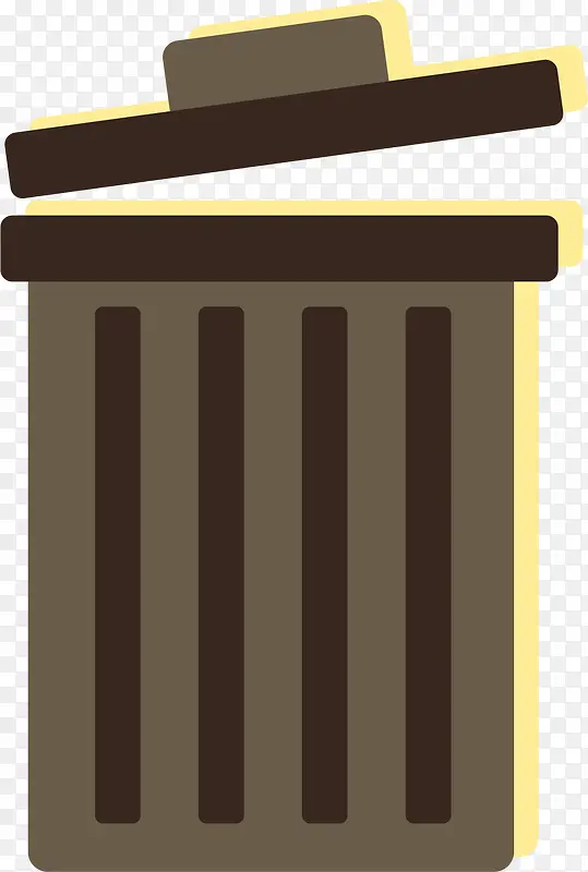 褐色铁皮垃圾箱