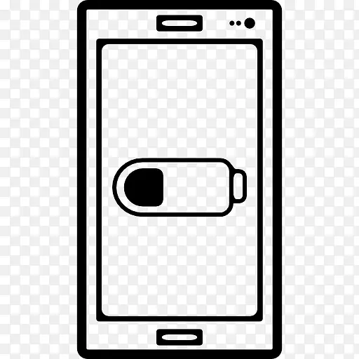 手机具有低电池登录屏幕的图标