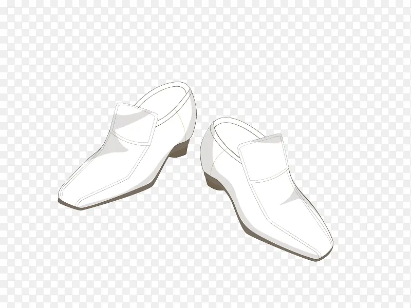 白色皮鞋卡通矢量素材