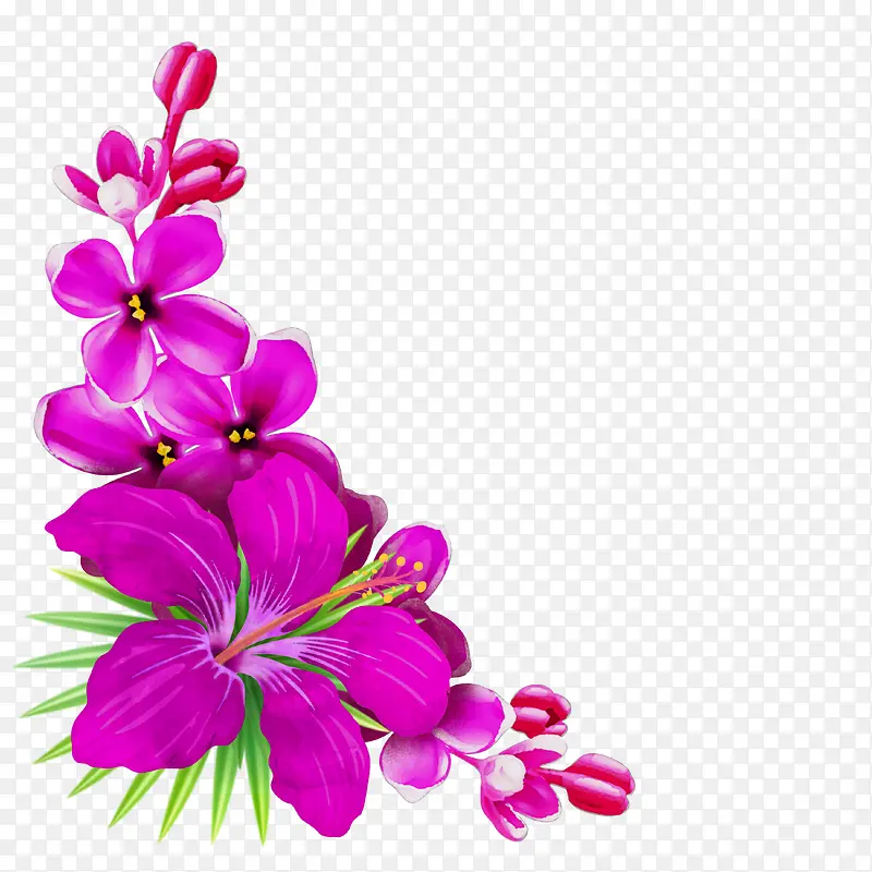 卡通手绘紫色的鲜花