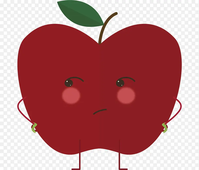 生气的红苹果