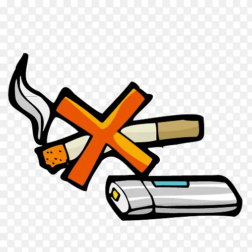 禁止吸烟手绘标志图案