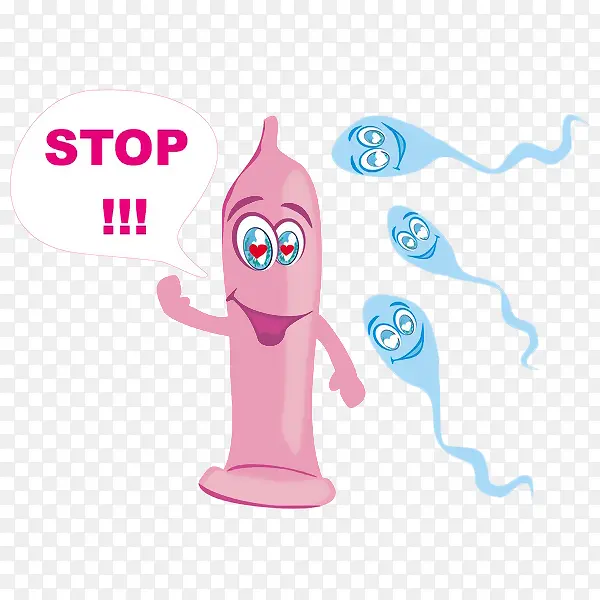 卡通避孕套阻止精子的进入