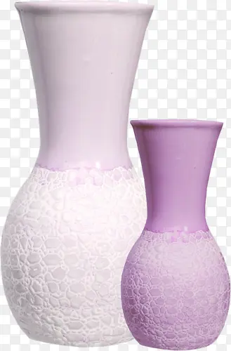 复古浮雕紫色粉色浪漫花瓶