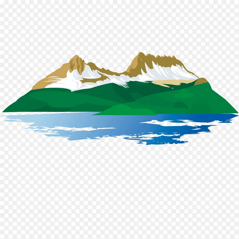 高山河流矢量图片