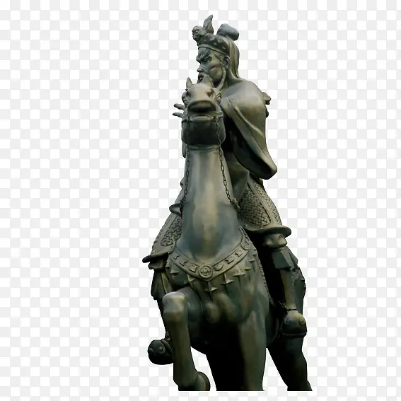 骑赤兔马的关羽雕像
