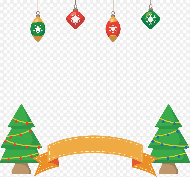 圣诞树圣诞球装饰框