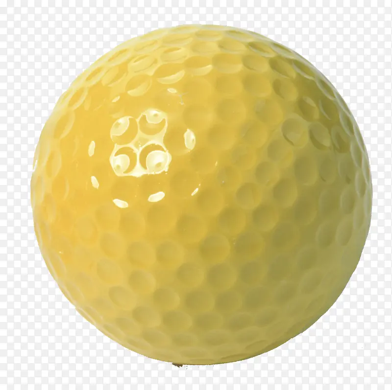 黄色实物高尔夫球