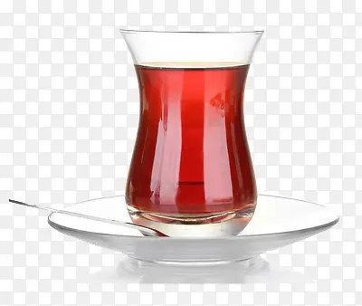 玻璃杯茶具套里的红茶红色饮料等