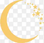 黄色月亮星星海报背景七夕情人节