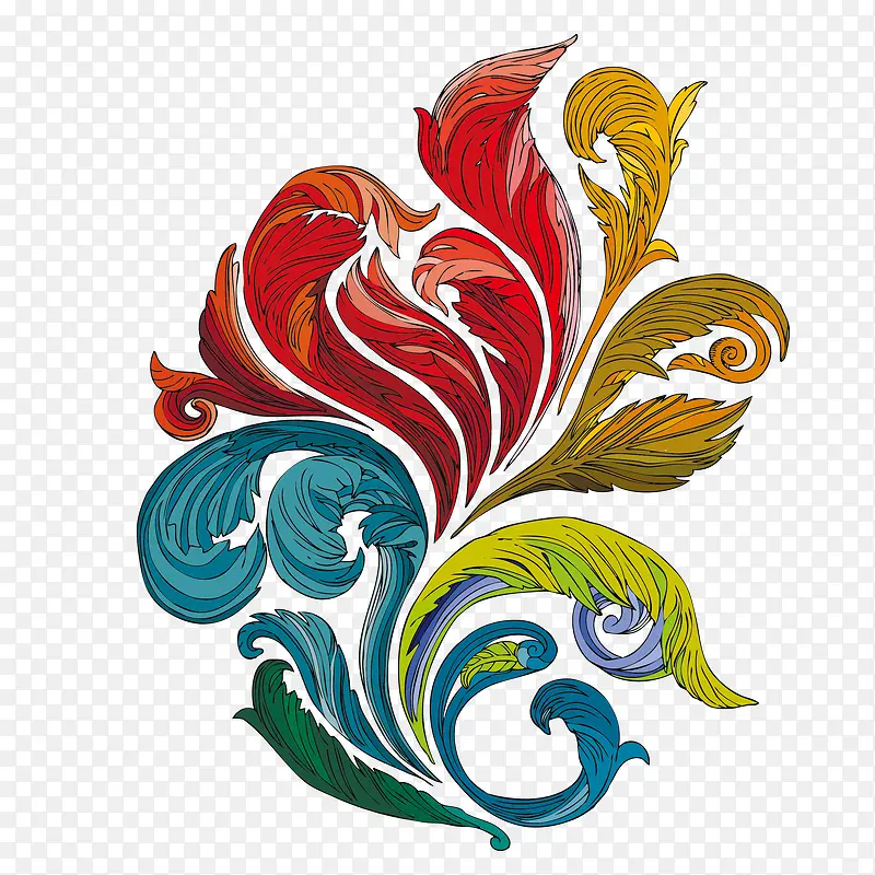 凤尾花纹矢量素材PNG图片素材下载_图片编号qpawpddv-免抠素材网